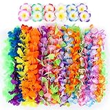 Hawaiian Leis Ketten Set,36 Stück Luau Blumen Girlande Halskette...