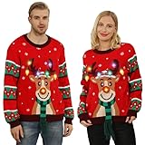 Ugly Christmas Sweater LED,Weihnachtspullover Damen Herren,hässlich...