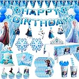 Frozen Theme Birthday Party Supplies,145pcs Anna und Elsa...