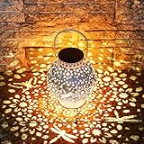 KOOPER LED Solar laterne für Außen, Vintage Metall Solarlampen für...