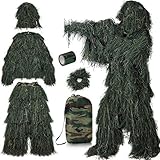 PELLOR Faschingskostüme Männer 3D Ghillie Tarnanzug, 6 Stück Set...