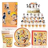 Partygeschirr Geburtstag, Yisscen 62 Stück Naruto Party Dekoration...