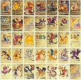 55 STÜCKE TCG Vmax Goldfolienkarten（Englische Version）, VMAX...