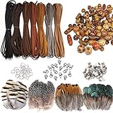 Zasiene 437 Stück Set Lederbänder für Armbänder Lederband Perlen...
