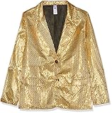 Smiffys Herren Pailletten Jacke, Größe: L, Gold, 21163