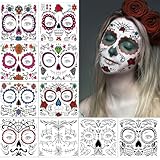 10 Blatt Halloween Gesicht Tattoos,Halloween Schminke Tattoo,Tag Der...