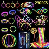 RUMIXI Knicklichter Party Set 230 Stück Leuchtstäbe, Neon Party...
