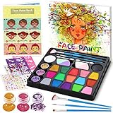 lenbest Kinderschminke Set - Schminke Kinder 17 Farben Glitzer Pinsel...