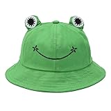 KAIAIWLUO Frosch Hut,Funy Cute Baumwolle Frosch Eimer Hut Faltbarer...
