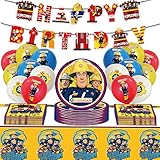 Newtic Feuerwehr Deko Kindergeburtstag 54Pcs Feuerwehrmann Sam...