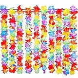 NIWWIN 20 Stück Hawaii gekräuselte Blume Lei Luau Floral Leis für...