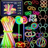 Amzeeniu 275 Stück Knicklichter Party Set Glow Sticks Leuchtstäbe...
