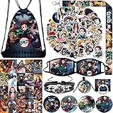 KKSJK Demon Slayer Merch Geschenkset, schlüsselanhänger, Aufkleber,...