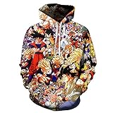 CHENMA Herren Dragon Ball 3D-Druck Pullover Kapuzen-Sweatshirt mit...