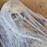 OUOQI 2 pcs Halloween Spinnennetz Deko,Party Dekoration...