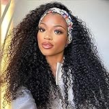 Afro Perücke Schwarz Lockig Stirnband Perücken für Afro Damen...