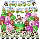 Masha and the Bear Geburtstagsfeier Dekorationen Set Tomicy 48pcs...
