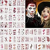 HJRUIUA Halloween Tattoo, Narben Tattoos, Temporäre Tattoos,...