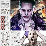 SNAGAROG 4 Pcs Halloween Clown Temporäre Tattoo Joker Harley Quinn...