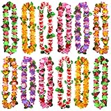 AWCIGG® 12 Stück Hawaiikette Blumenkette Hawaii Ketten Hochdichtem...