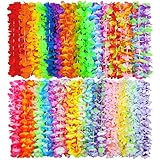 Ruisita hawaiianische Blumenketten in 36 Farben, Luau-Leis-Halsketten...
