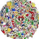 100 Stück Mario Bros Sticker Set, Super Mario Vinyl wasserdichte...