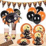 Herefun Halloween Geschirr Set, 108 Pcs Halloween Partygeschirr...