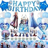 Frozen Geburtstagsdeko, 90 Stück Frozen Partygeschirr Set, Elsa...