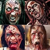 COKTAK 20 Blätter 136 Stück Narben Halloween Tattoos Wunden Wunde...