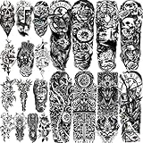 COKTAK 21 Blätter Extra Groß Schwarz Temporäre Tattoos Frauen...