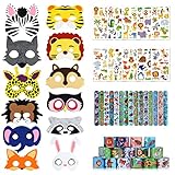 Yumcute 12pcs Filz Tiermasken, 15pcs Schnapparmband Tiere, 10pcs...