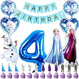 Gefrorene Geburtstagsparty Deko,Happy Birthday Banner,Luftballon 4....