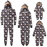 EMATOP Weihnachten Pyjama Familien Schlafanzug Einteiler Nachtwäsche...