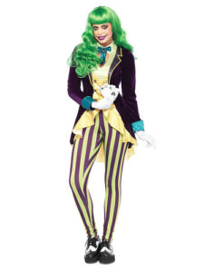 KIMOKAWAII Böses Joker Kostüm Für Mädchen Größe L (10/12 Jahre) – Halloween Kostüm Aus Tergal & Satin