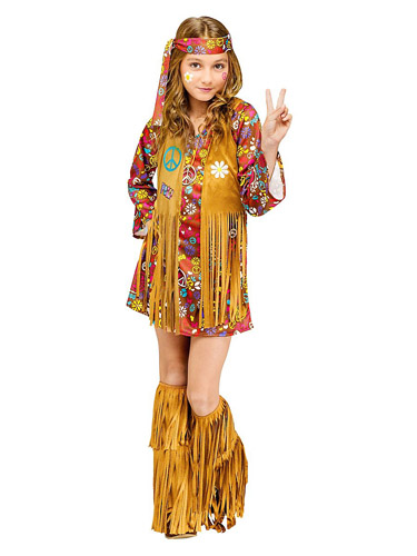 70er Jahre Flower Power Hippie Kostüm Kinder