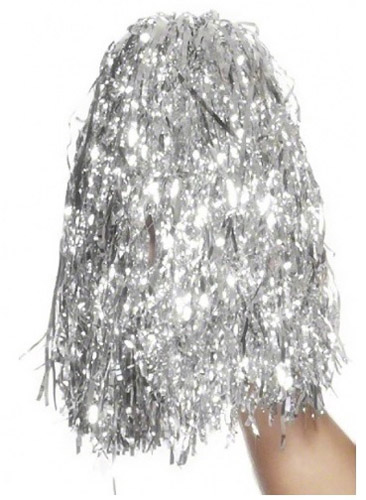 Cheerleader Pom Poms silber