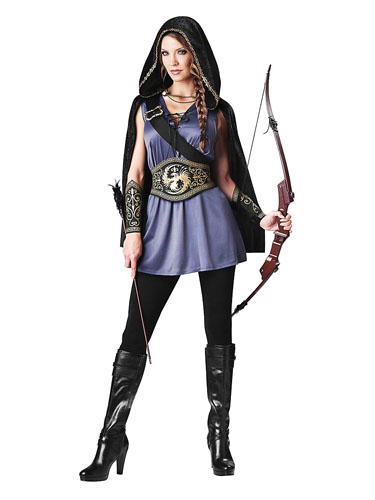 Bristol Novelty TC102 Jäger Kostüm Damen - Größe S, Mit Kleid, Hut, Armbändern Und Geldkatze, Für Halloween & Mottopartys