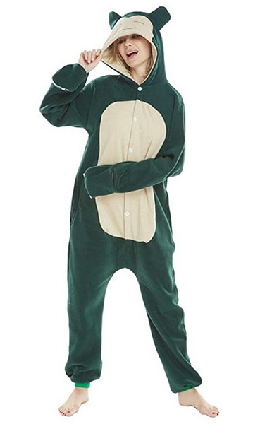 Relaxo Kostüm Snorlax Onesie Jumpsuit Tier Relax Kostuem Damen Herren Pyjama Fasching Halloween Schlafanzug Cosplay Erwachsene Karneval Einteiler
